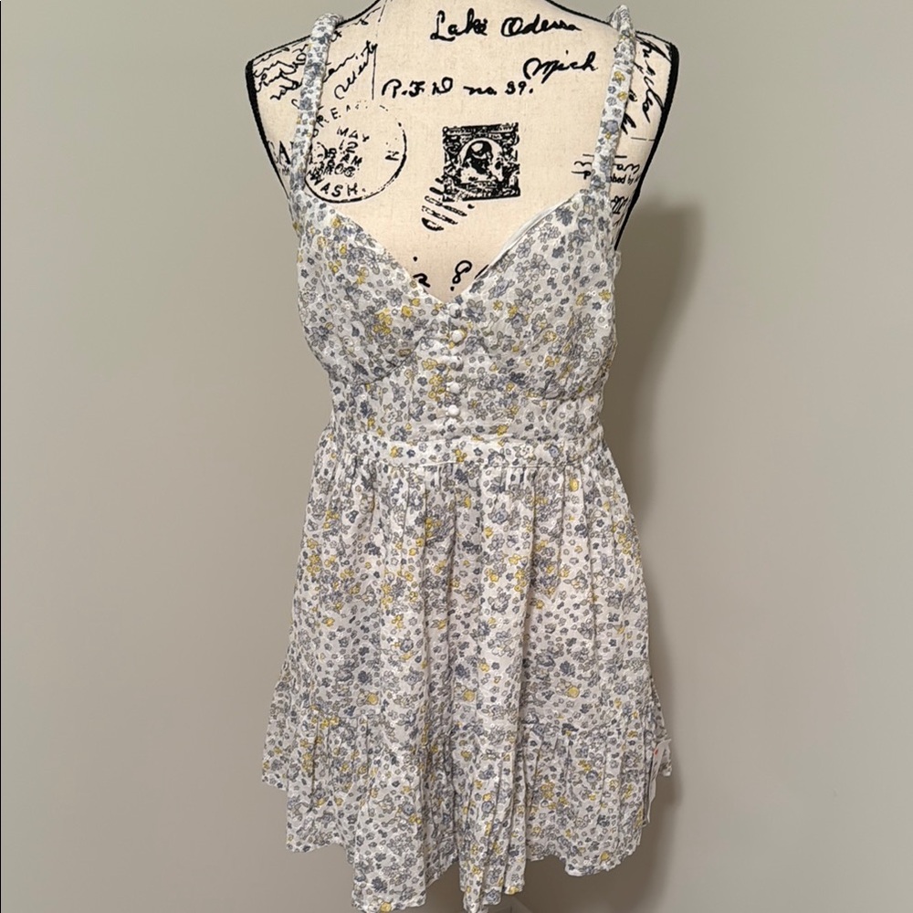 ASOS White and Gray Sequin Embellished Mini Sundress